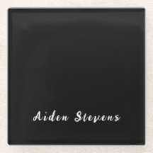 Stijlvolle Plain Black & White Minimalist Naam toe