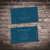 Stijlvolle Plain Navy Blue en Blauwgroen met Monog Visitekaartje
