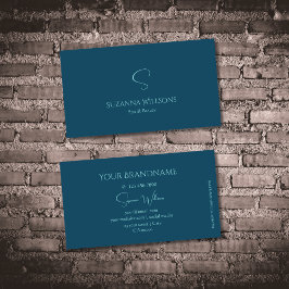 Stijlvolle Plain Navy Blue en Blauwgroen met Monog Visitekaartje