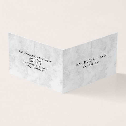 Stijlvolle Plain Simple Grey Professional Visitekaartje (Buitenkant)