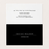 Stijlvolle Plain Unieke Speciale Zwart & Wit Visitekaartje (Buitenkant ongevouwen)