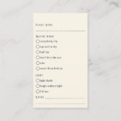 Stijlvolle Plant Care Guide Modern Botanische pott Informatiekaartje (Achterkant)