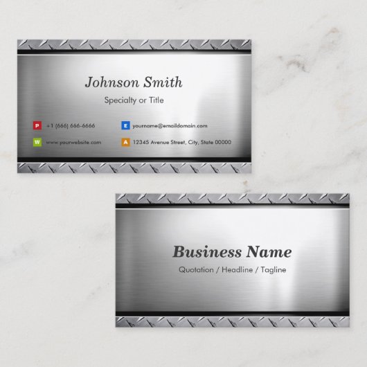 Stijlvolle Platinum-look - , professioneel Visitekaartje (Voorkant / Achterkant)
