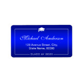 Stijlvolle platte blauwe gradiënt - Afloopklep Etiket (Voorkant)