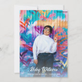 Stijlvolle Plezier Custom 2 Foto Graduation Party Kaart (Voorkant)