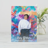 Stijlvolle Plezier Custom 2 Foto Graduation Party Kaart (Staand voorkant)