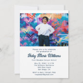 Stijlvolle Plezier Custom 2 Foto Graduation Party Kaart (Achterkant)