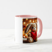 Stijlvolle pluche met een rood hart. mok (Voorkant rechts)