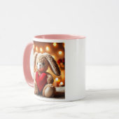 Stijlvolle pluche met een rood hart. mok (Voorkant links)