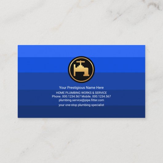 Stijlvolle Plumber Faucet Visitekaartje (Achterkant)