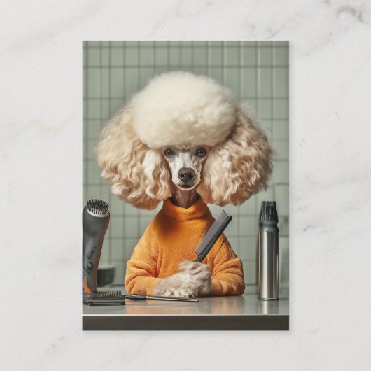 Stijlvolle poedel grooming sessie visitekaartje (Voorkant)