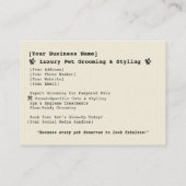 Stijlvolle poedel grooming sessie visitekaartje (Achterkant)