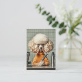 Stijlvolle poedel grooming sessie visitekaartje (Staand voorkant)