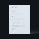 Stijlvolle poeder blauw moderne bruiloft menu<br><div class="desc">Modern huwelijksmenu met een eenvoudig maar elegant ontwerp.</div>