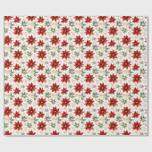 Stijlvolle Poinsettia Bloem Cadeaupapier (Vlak)