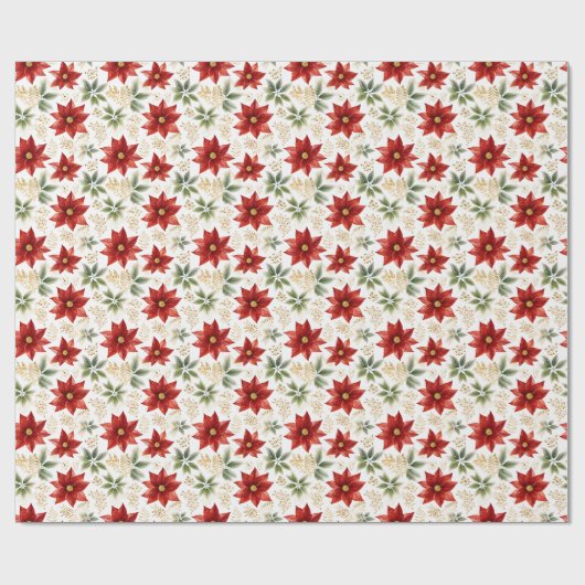 Stijlvolle Poinsettia Bloembloem Cadeaupapier (Vlak)