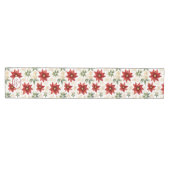 Stijlvolle Poinsettia Bloemen Kerstmis Medium Tafelloper (Horizontaal)