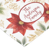 Stijlvolle Poinsettia Bloemen Kerstmis Medium Tafelloper (Hoek)