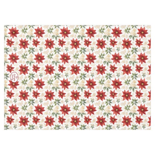 Stijlvolle Poinsettia Bloemen Kerstmis Tafelkleed (Voorkant (Horizontaal))