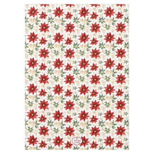 Stijlvolle Poinsettia Bloemen Kerstmis Tafelkleed (Voorkant)