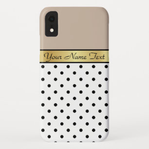 Stijlvolle poka Dots Light Taupe, Gold, White, Bla iPhone XR Hoesje