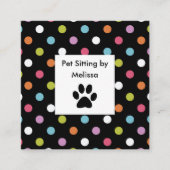 Stijlvolle polaire dot poetsitter vierkante visitekaartje (Voorkant)