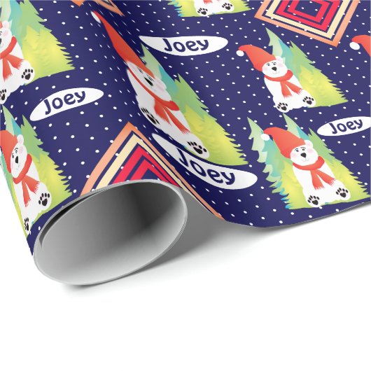 Stijlvolle Polar-Beer naam typografie Cadeaupapier (Rol Hoek)