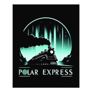 Stijlvolle Polar Express-trein Foto Afdruk