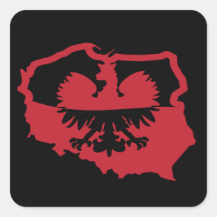 Stijlvolle Polen Polska vlag Vierkante Sticker