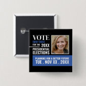 Stijlvolle politieke campagnevoerder Adverteren Vierkante Button 5,1 Cm (Voorkant /achterkant)