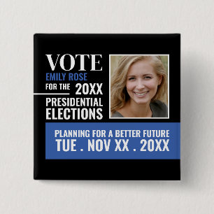 Stijlvolle politieke campagnevoerder Adverteren Vierkante Button 5,1 Cm