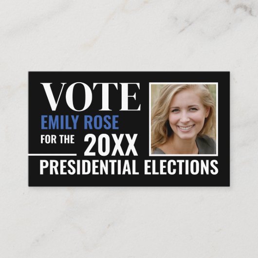 Stijlvolle politieke campagnevoerder visitekaartje (Voorkant)