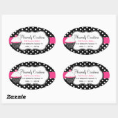 Stijlvolle Polka Dot en Cupcake Bakery Sticker