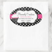 Stijlvolle Polka Dot en Cupcake Bakery Sticker