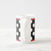 Stijlvolle polka stip monogram bone china mok (Achterkant)