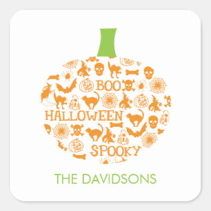Stijlvolle Pompoen Halloween Gift Label Stickers
