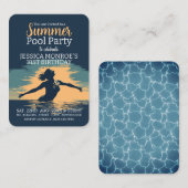 Stijlvolle Pool Party Verjaardag Handout Tickets (Voorkant / Achterkant)