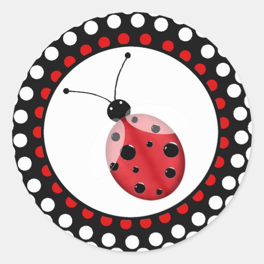 Stijlvolle pooldot Ladybug Envelope Seal Sticker (Voorkant)