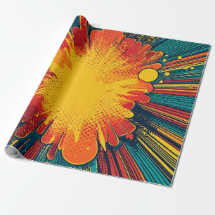 Stijlvolle Pop Art Explosie Cadeaupapier