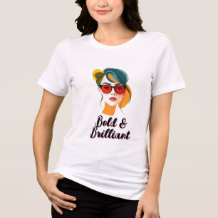 Stijlvolle Pop Art vrouw met zonnebril Tri-Blend Shirt