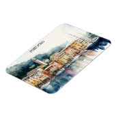 Stijlvolle Portofino Italië Waterverf schilderij Magneet (Linkerzijde)