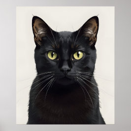 Stijlvolle Poster met Illustratie van Zwarte Kat