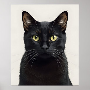 Stijlvolle Poster met Illustratie van Zwarte Kat