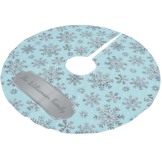Stijlvolle Powder Blu Christmas | Elegante sneeuwv Kerstboom Rok (Gekanteld)