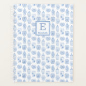 Stijlvolle preppy Blue en White Affirmations Planner (Voorkant)