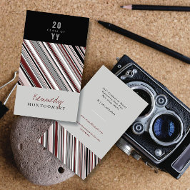 Stijlvolle Preppy Brown Pin Stripes Modern Afstude Contactkaartje