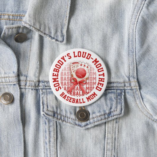 Stijlvolle pret LUIDE-MONDIGE HONKBALMOEDER Ronde Button 7,6 Cm (In situ)