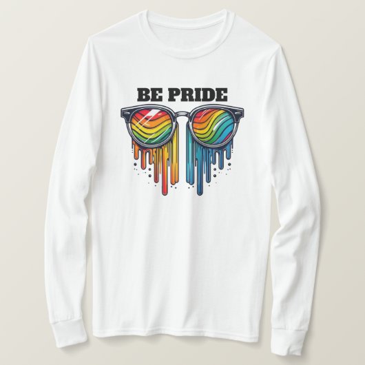 Stijlvolle Pride-brillen met LGBTQ+ regenboogkleur T-shirt (Design voorkant)