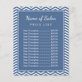 Stijlvolle prijslijst voor roetblauw Chevron Beaut Flyer (Voorkant)
