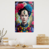 Stijlvolle prinses met tartanen outfit poster (Keuken)